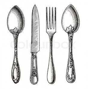 Vintage Silverware Knife, Fork, and Spoon