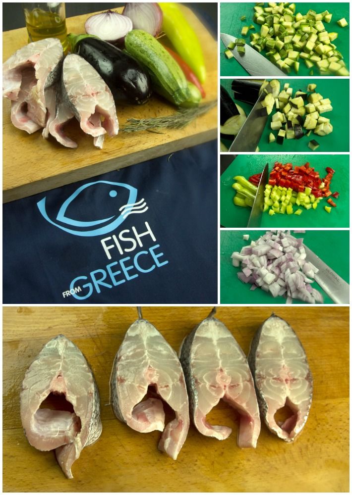 ψάρι κρανιός ή μυλοκόπι με λαχανικά