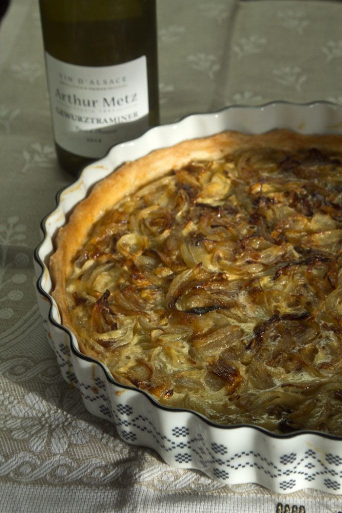 Αλσατική ταρτα καραμελωμένου κρεμμυδιού - tarte a l oignon